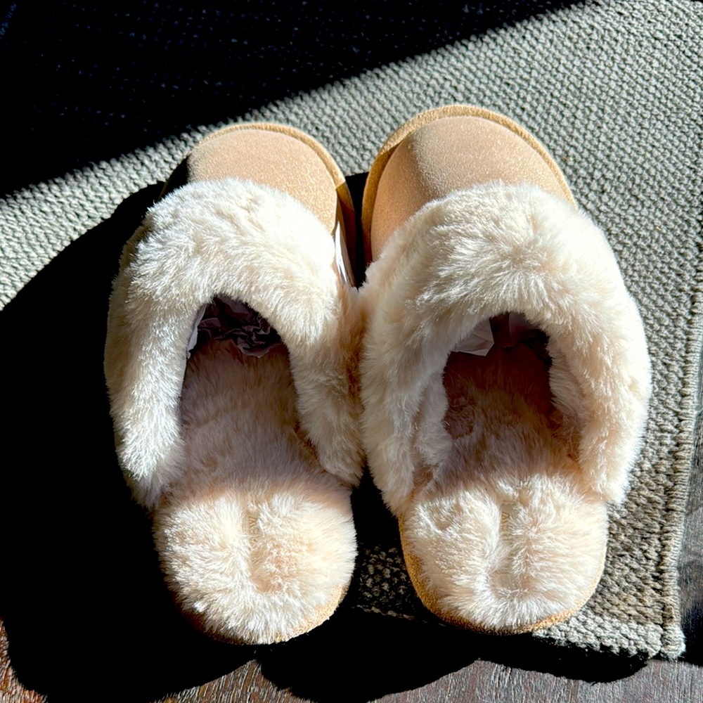 J Crew gold slippers